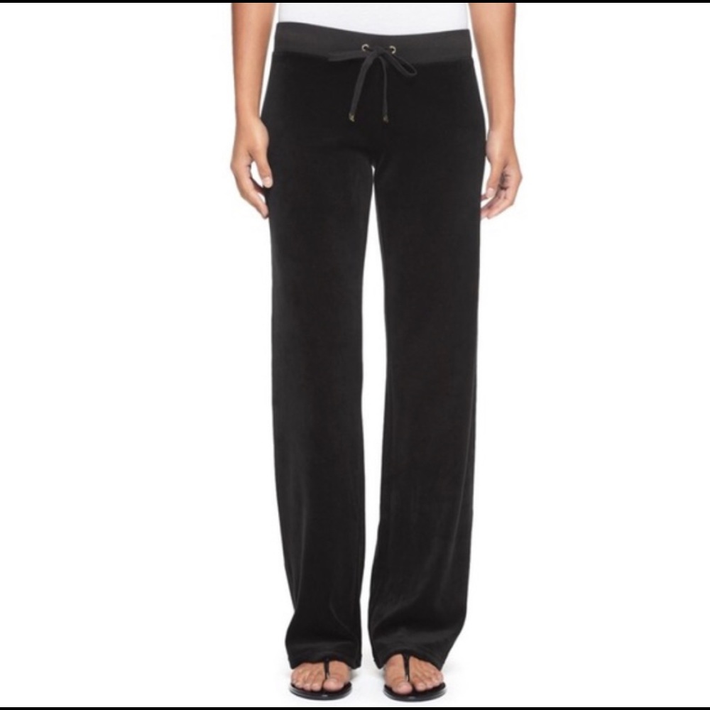 JUICY COUTURE black Terry cloth pants